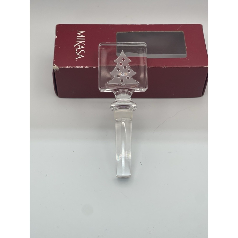 Mikasa Crystal Christmas Tree Bottle Stopper Holiday Accents T8601/900 Austria